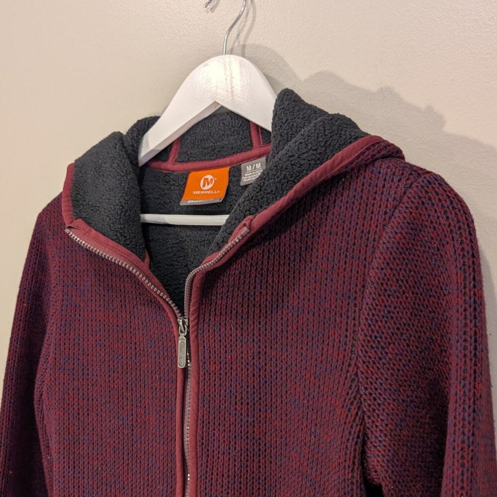 Merrell Select Regulate Jacket Knit Fleece Lined Full Zip Hood Layer - Size M - Picture 4 of 10